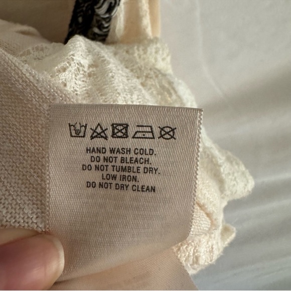 Anthropologie | Akemi + Kin Crossroads Cream Lace Black Fringe Tank Top Size M - Picture 13 of 14